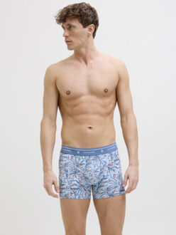 Jack & Jones Heren boxershorts trunks jaczach 3-pack gebloemde print/effen Veelkleurig - M