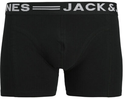 Jack & Jones Heren boxershorts trunks sense 3-pack effen grijs/blauw/zwart - maat M Veelkleurig