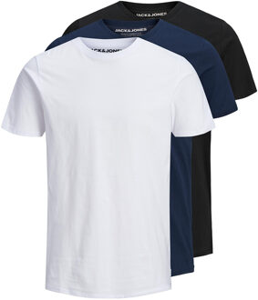 Jack & Jones Heren Casual Katoenen Crew Hals Korte Mouw T-shirt Multi 3 Pack Veelkleurig