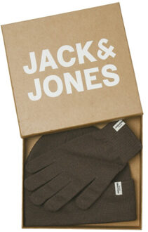 Jack & Jones Heren giftbox muts + handschoenen jaccooper Bruin - One size
