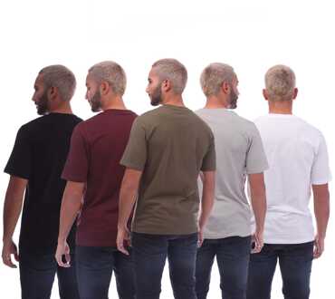 Jack & Jones Heren Jack and Jones Speed 5 Pack T-Shirts in Multi kleur Veelkleurig