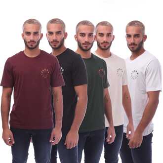 Jack & Jones Heren Jack and Jones Warrior L 5-pack T-shirts in Multi kleur - maat Veelkleurig