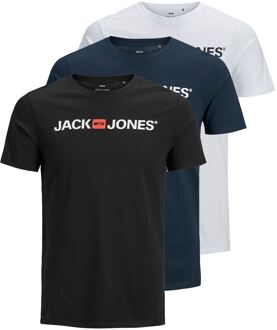 Jack & Jones Heren Jjecorp Logo Crew Hals Korte Mouw T-shirts 3-pack - maat Veelkleurig