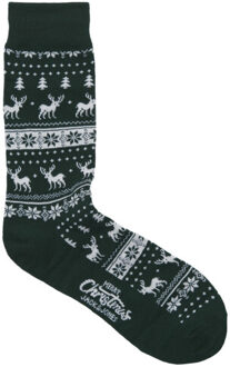 Jack & Jones Heren kerst sokken jacmistletoe giftbox 3-pack zwart/donkergroen Veelkleurig - One size
