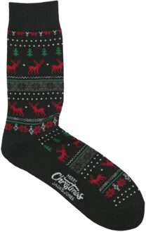 Jack & Jones Heren kerst sokken jacxmas reindeer giftbox 3-pack zwart - maat One size Veelkleurig