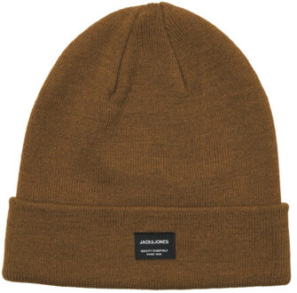Jack & Jones Heren muts jacdna beanie rubber Bruin - One size
