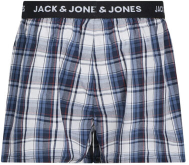 Jack & Jones Heren plus size wijde boxershorts geweven jacsaigon 3-pack donkerblauw/zwart Veelkleurig - XXXL