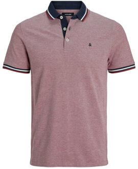 Jack & Jones Heren polo jjepaulos denim blauw rood 2-pack - maat M