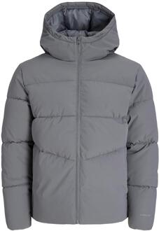 Jack & Jones Heren Puffer Jacket Volledige Rits Lange Mouwen Winddicht Grijs - S