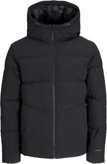 Jack & Jones Heren Puffer Jas Volledige Ritssluiting Lange Mouwen Winddicht - maat Zwart