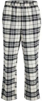Jack & Jones Heren pyjamabroek flanel lange pijpen jacrimon pants geruit Wit - M