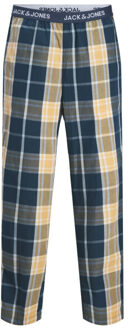 Jack & Jones Heren pyjamaset giftbox jacluca geruit donkerblauw/oranje - maat S Veelkleurig