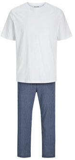 Jack & Jones Heren pyjamaset jacbasic wit/blauw Veelkleurig - M