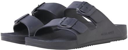 Jack & Jones Heren sandaal slipper jfwcroxton antraciet dubbele band Houtskool - EU 40.5 / UK 7