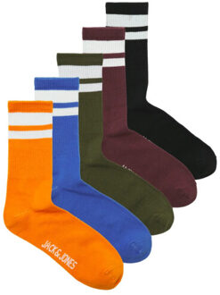 Jack & Jones Heren sportsokken jacfrancis tennissokken colour 5-pack Veelkleurig - One size