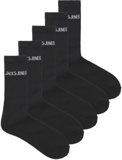 Jack & Jones Heren sportsokken jacregen tennissokken 5-pack one size Zwart