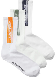 Jack & Jones Heren sportsokken jacseth tennissokken 3-pack wit - One size