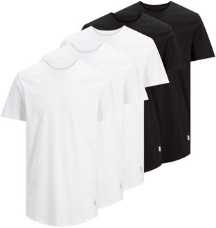 Jack & Jones heren T-shirt 5-pack - ronde hals zwart/wit  - XXL