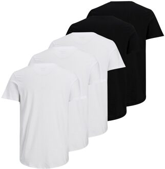 Jack & Jones heren T-shirt 5-pack - ronde hals zwart/wit  - XXL