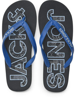 Jack & Jones Heren teenslippers jfwlogo antraciet Grijs - 42-43