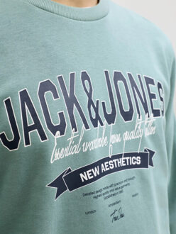 Jack & Jones Heren trui jjelogo sweatshirt logo print turquoise Veelkleurig - XL