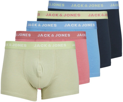 Jack & Jones Heren trunks boxershorts jachudson 5-pack effen Print / Multi - XL