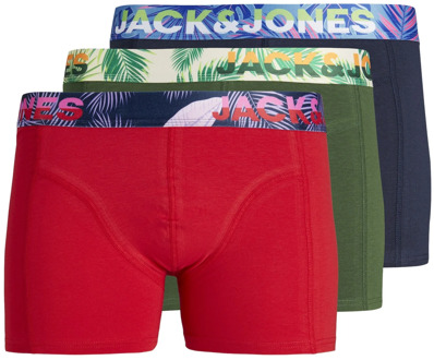Jack & Jones Heren trunks boxershorts jacpaw 3-pack effen Print / Multi - L