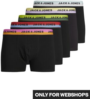 Jack & Jones Heren trunks boxershorts jacsplitter 5-pack Zwart - M