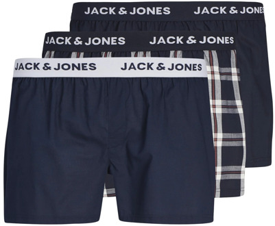 Jack & Jones Heren wijde boxershorts jacdylan 3-pack Blauw - L