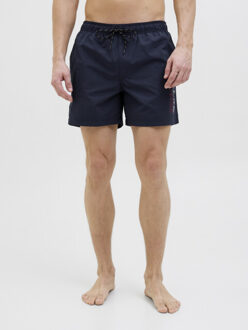Jack & Jones Heren zwemshort jpstmaui double logo effen donkerblauw Veelkleurig - S