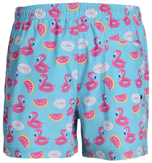 Jack & Jones Heren zwemshort jpstmaui flamingo poolparty lichtblauw/roze Veelkleurig