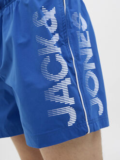 Jack & Jones Heren zwemshort jpstmaui jjswim splicelogo effen - maat XS Blauw