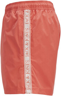 Jack & Jones Heren zwemshort jpstmaui logo tape hot coral Oranje