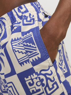 Jack & Jones Heren zwemshort oceanday print blauw - maat M Veelkleurig