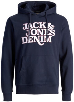 Jack & Jones Hoodies JJrack Sweat Hood Blauw - maat