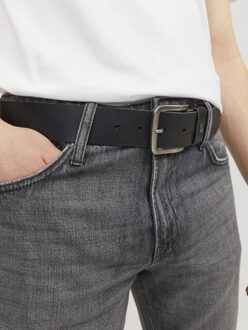 Jack & Jones Jacflag leather belt 4 cm noos - maat 105 Zwart