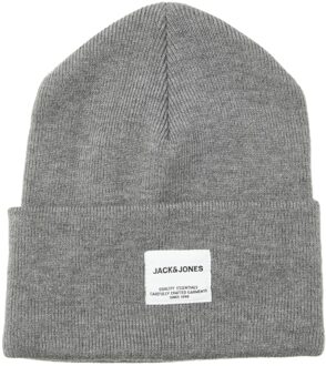 Jack & Jones Jack and Jones Beanie Grijs Brede Rand Acryl - ONESIZE