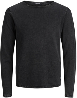 Jack & Jones Jack and Jones Zwarte Faded Trui Ronde Hals Slim Fit - XXL