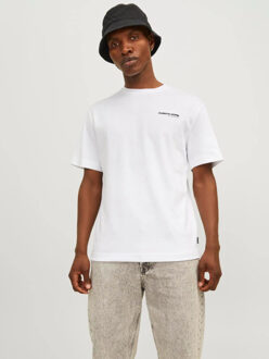 Jack & Jones Jcoaero print tee ss crew neck Wit - L