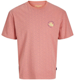 Jack & Jones Jcoaop chestprint tee ss crew neck Rood - L