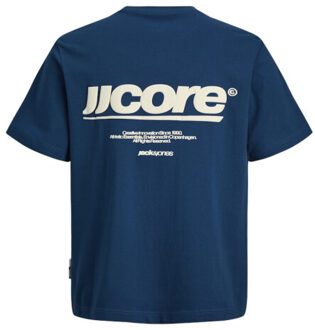 Jack & Jones Jcoclub back text prnt tee ss crew neck raf - maat L Blauw
