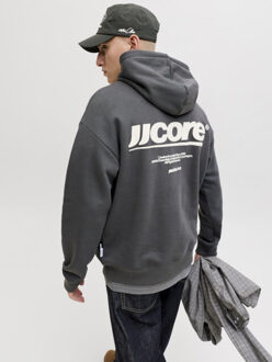 Jack & Jones Jcoclub backprint sweat hood antraciet Grijs - XL