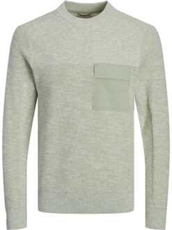 Jack & Jones Jcodigital linen knit crew neck Groen - XL