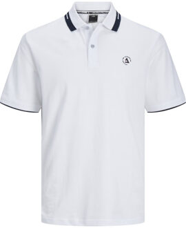 Jack & Jones Jcohass logo polo ss ln - maat L Wit
