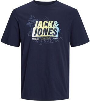 Jack & Jones Jcomap summer logo tee ss crew neck Blauw