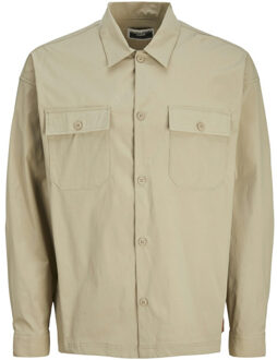 Jack & Jones Jcooutdoor overshirt ls sn beige - maat M Ecru