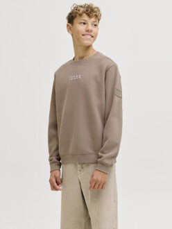 Jack & Jones Jcopoint sweat badge crew neck bf jnr taupe Bruin - 140