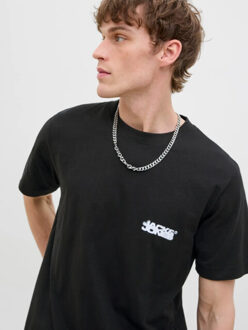 Jack & Jones Jcosago logo slub tee Zwart - XL
