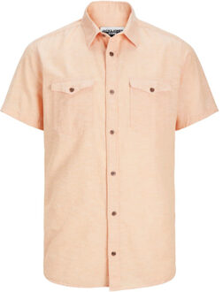 Jack & Jones Jcosheridan linen blend shirt ss Oranje - XL