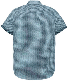 Jack & Jones Jjalberto seersucker resort shiirt dessin - maat M Blauw